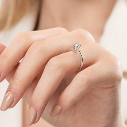 G Renk 0,40 Karat HRD Sertifikalı Tektaş Pırlanta Yüzük - 6