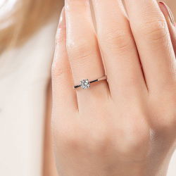 G Renk 0,40 Karat HRD Sertifikalı Tektaş Pırlanta Yüzük - 5