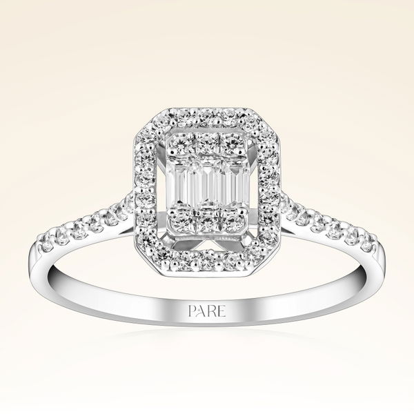 0,40 Karat Kolu Taşlı Baget Pırlanta Yüzük - Pare Pırlanta