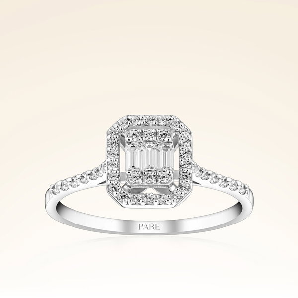 0,40 Karat Kolu Taşlı Baget Pırlanta Yüzük - Pare Pırlanta