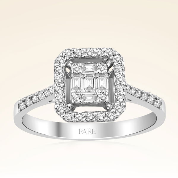 0,40 Karat Kolu Taşlı Baget Pırlanta Yüzük - Pare Pırlanta