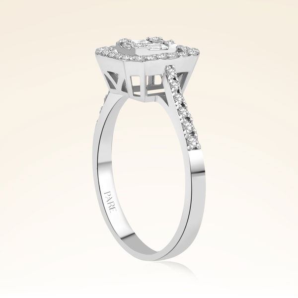 0,40 Karat Kolu Taşlı Baget Pırlanta Yüzük - Pare Pırlanta