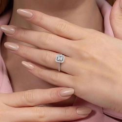0,40 Karat Kolu Taşlı Baget Pırlanta Yüzük - PR00754 - 5