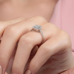 0,40 Karat Kolu Taşlı Baget Pırlanta Yüzük - PR00754 - 7