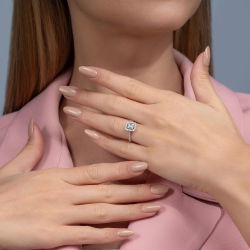 0,40 Karat Kolu Taşlı Baget Pırlanta Yüzük - PR00754 - 4