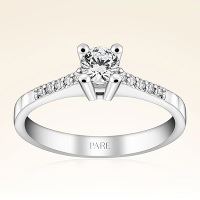 0,40 Karat Kolu Taşlı Tektaş Pırlanta Yüzük - Pare Pırlanta