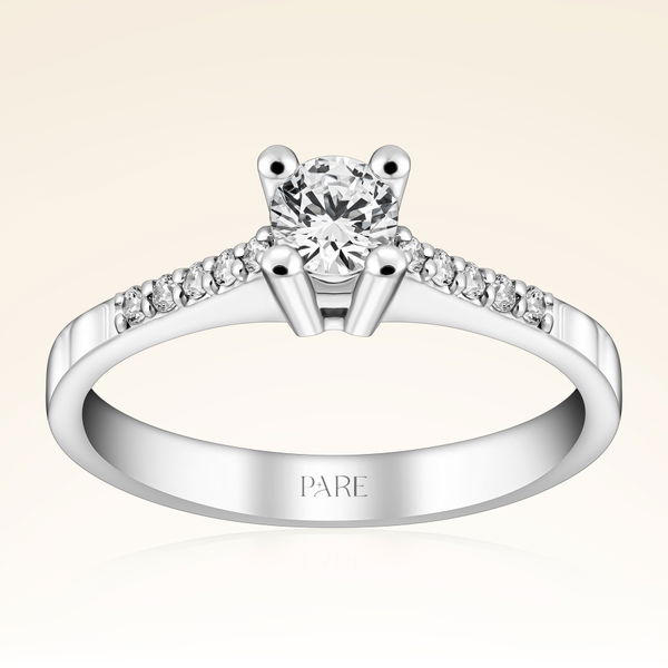 0,40 Karat Kolu Taşlı Tektaş Pırlanta Yüzük - Pare Pırlanta