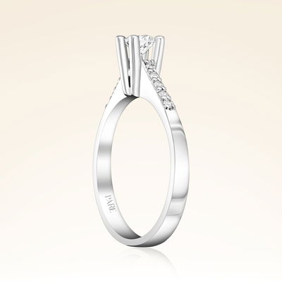 0,40 Karat Kolu Taşlı Tektaş Pırlanta Yüzük - Pare Pırlanta