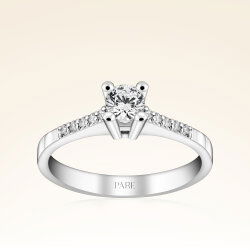 0,40 Karat Kolu Taşlı Tektaş Pırlanta Yüzük - 1