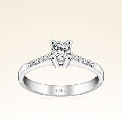 0,40 Karat Kolu Taşlı Tektaş Pırlanta Yüzük - Pare Pırlanta