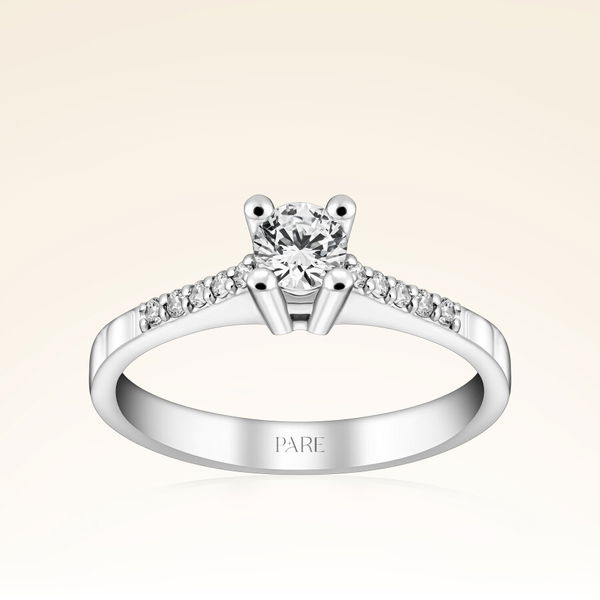 0,40 Karat Kolu Taşlı Tektaş Pırlanta Yüzük - Pare Pırlanta