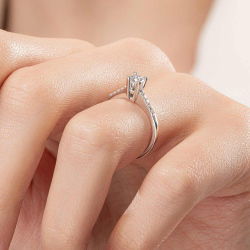 0,40 Karat Kolu Taşlı Tektaş Pırlanta Yüzük - PR01178 - 7