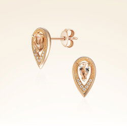 0,40 Karat Morganit Pırlanta Küpe - 1