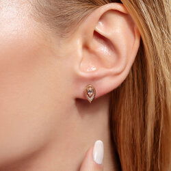 0,40 Karat Morganit Pırlanta Küpe - 2