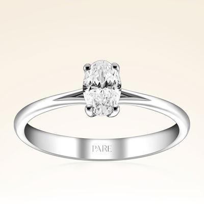 0,40 Karat Oval Tektaş Pırlanta Yüzük - Pare Pırlanta