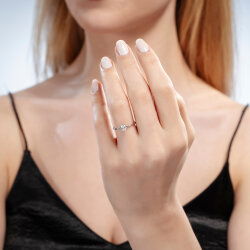 0,40 Karat Oval Tektaş Pırlanta Yüzük - 4