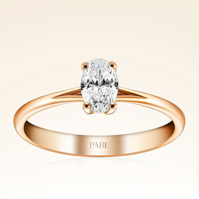 0,40 Karat Oval Tektaş Pırlanta Yüzük - Pare Pırlanta