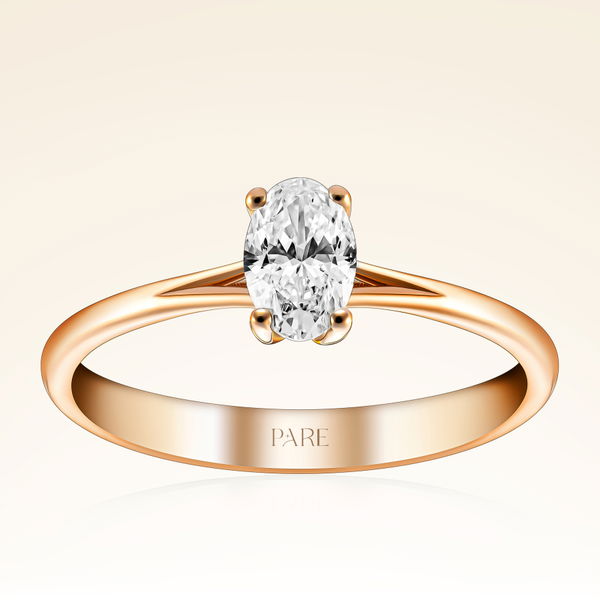 0,40 Karat Oval Tektaş Pırlanta Yüzük - Pare Pırlanta