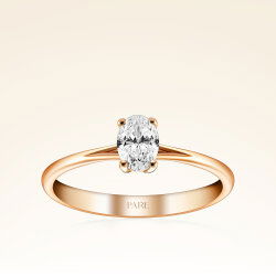 0,40 Karat Oval Tektaş Pırlanta Yüzük - 1