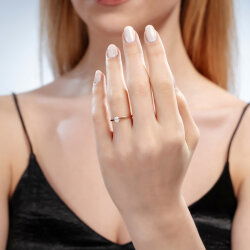 0,40 Karat Oval Tektaş Pırlanta Yüzük - 4