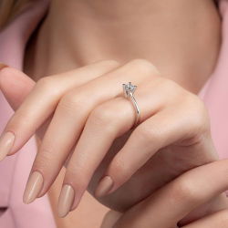 G Renk 0,40 Karat HRD Sertifikalı Tektaş Pırlanta Yüzük - 6