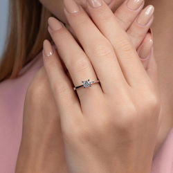 G Renk 0,40 Karat HRD Sertifikalı Tektaş Pırlanta Yüzük - 5