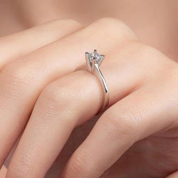 G Renk 0,40 Karat HRD Sertifikalı Tektaş Pırlanta Yüzük - 7