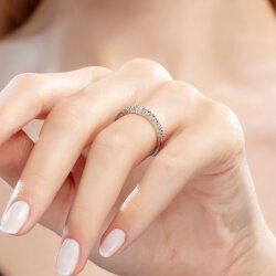 0,40 Karat Pırlanta Yarımtur Yüzük - 4