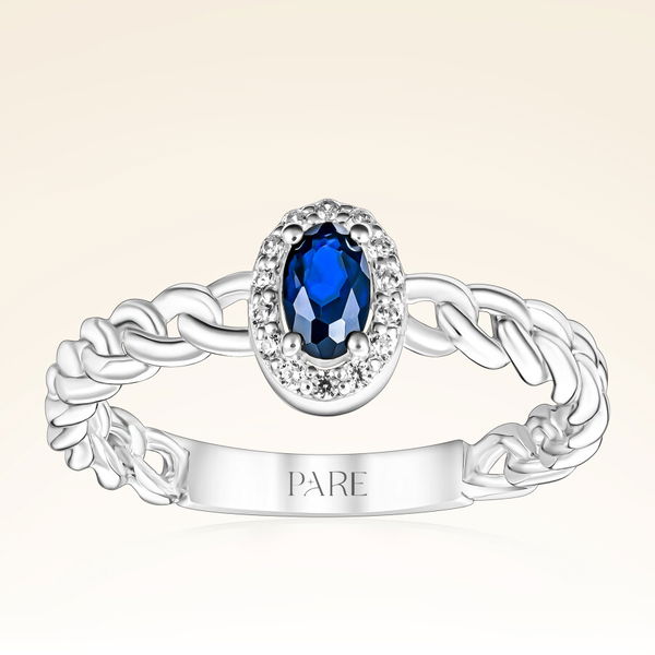 0,40 Karat Pırlantalı Safir Yüzük - Pare Pırlanta