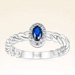 0,40 Karat Pırlantalı Safir Yüzük - PR01384 - 1