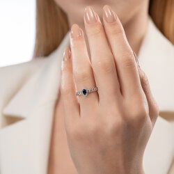 0,40 Karat Pırlantalı Safir Yüzük - PR01384 - 3