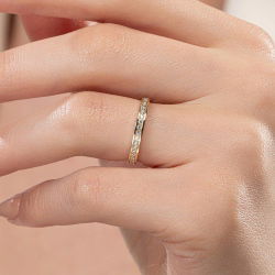 0,40 Karat Pırlantalı Tamtur Çift Alyans - PRA0013-D - 5