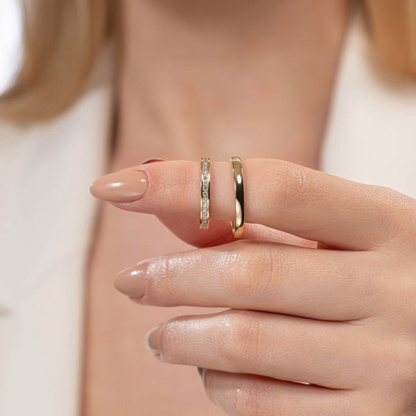 0,40 Karat Pırlantalı Tamtur Çift Alyans - Pare Pırlanta