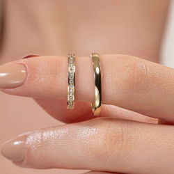 0,40 Karat Pırlantalı Tamtur Çift Alyans - 3