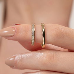 0,40 Karat Pırlantalı Tamtur Kadın Alyans - PRA0013 - 5