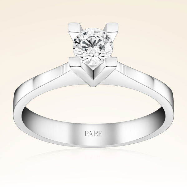 G Renk 0,40 Karat HRD Sertifikalı Tektaş Pırlanta Yüzük - Pare Pırlanta