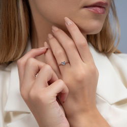 G Renk 0,40 Karat HRD Sertifikalı Tektaş Pırlanta Yüzük - 4