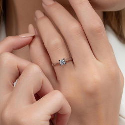 G Renk 0,40 Karat HRD Sertifikalı Tektaş Pırlanta Yüzük - 5