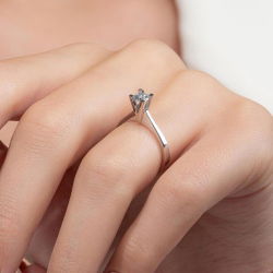 G Renk 0,40 Karat HRD Sertifikalı Tektaş Pırlanta Yüzük - 7