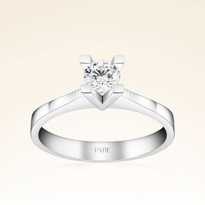 G Renk 0,40 Karat HRD Sertifikalı Tektaş Pırlanta Yüzük - Pare Pırlanta