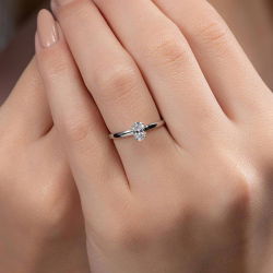 0,40 Karat Tektaş Pırlanta Yüzük - 4