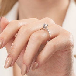 G Renk 0,40 Karat HRD Sertifikalı Tektaş Pırlanta Yüzük - 7