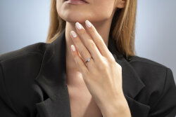 G Renk 0,40 Karat HRD Sertifikalı Tektaş Pırlanta Yüzük - 4