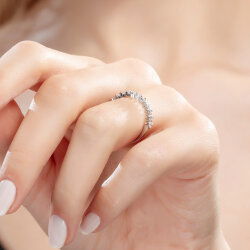 0,40 Karat Yarımtur Pırlanta Yüzük - 4