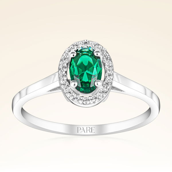 0,40 Karat Zümrüt Pırlanta Yüzük - Pare Pırlanta