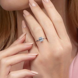0,41 Karat Baget Pırlanta Yüzük - PR00079 - 5