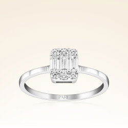 0,41 Karat Baget Pırlanta Yüzük - 1