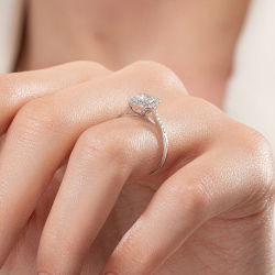 0,41 Karat Baget Pırlanta Yüzük - PR01116 - 4