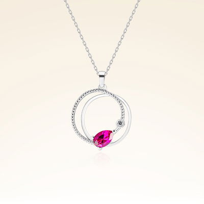 0,41 Karat Yakut Pırlanta Kolye - Pare Pırlanta