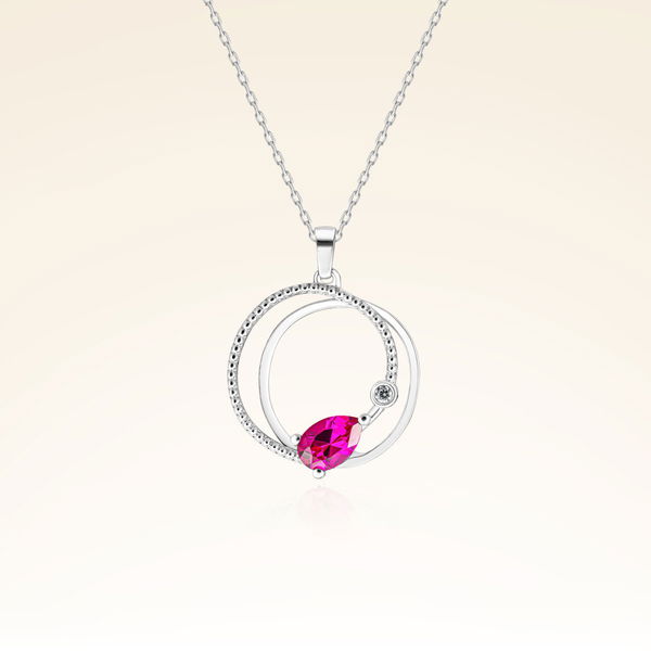 0,41 Karat Yakut Pırlanta Kolye - Pare Pırlanta